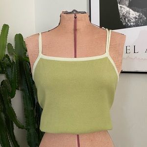 Vintage Green Knit Crop Top/Tank Top